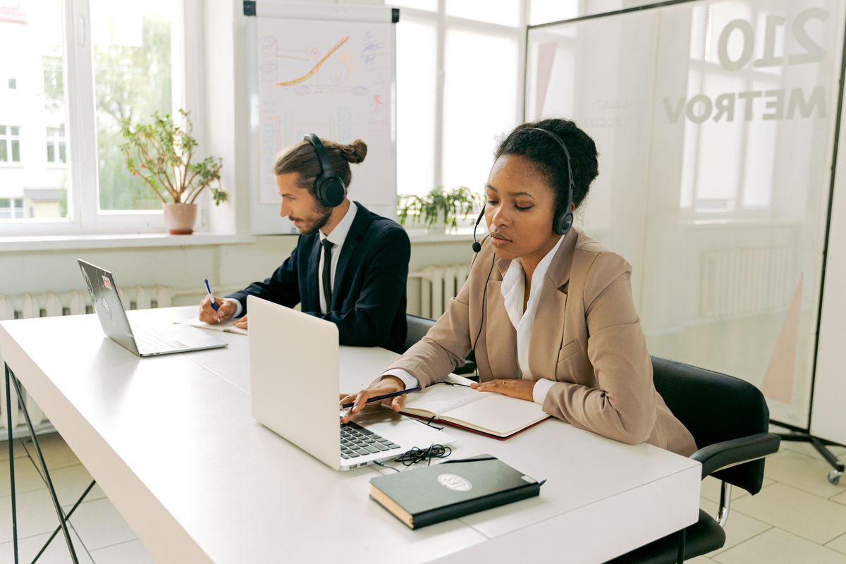 Team member at a workstation